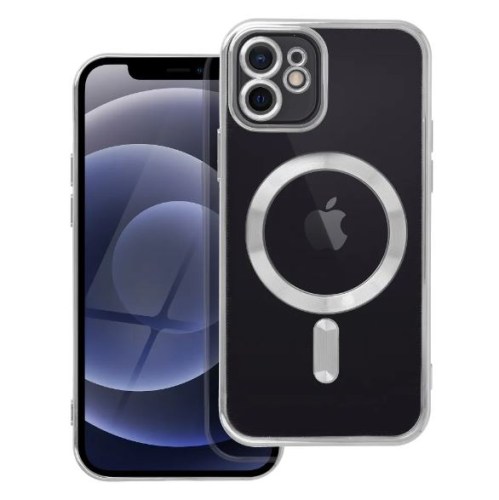 Capa Electro Mag compatível com MagSafe para Iphone 12 prata